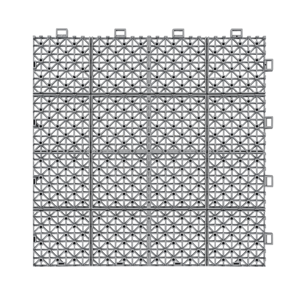 12 x 12 inch gray interlocking deck tiles, plastic waterproof, weighing up to 6613 pounds, with a rose pattern pack of 12