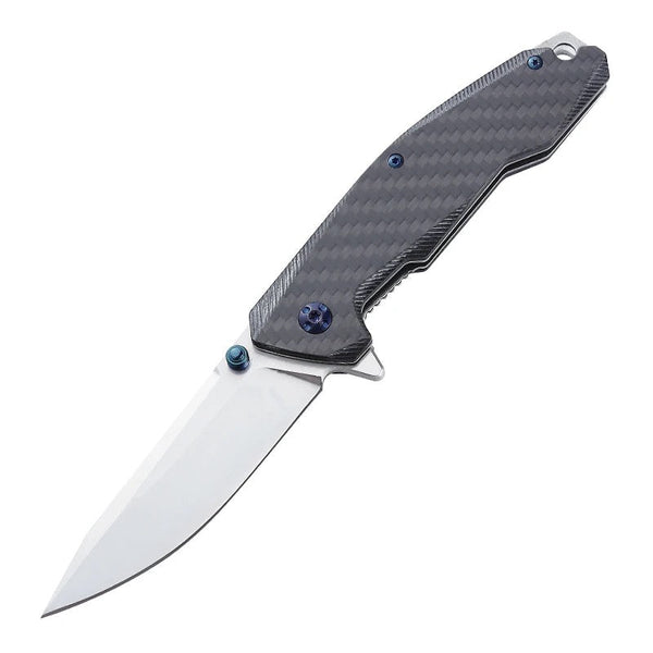 Manta Pocket Knife with Carbon Fiber Handle & Leather Sheath
