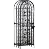 45 Bottle Wrought Iron Wine Rack Jail with Lock - Black