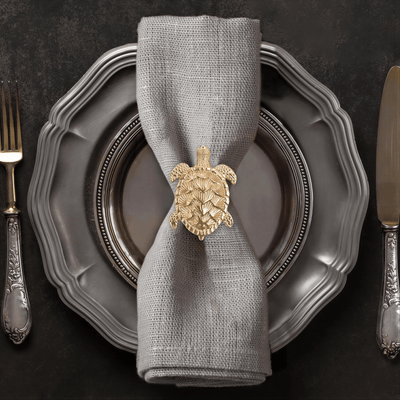 Gold Turtle Napkin Rings – Golden Shell