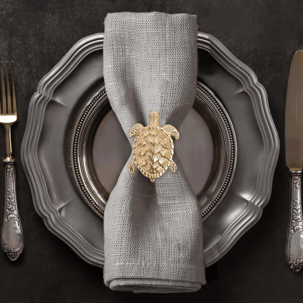 Gold Turtle Napkin Rings – Golden Shell
