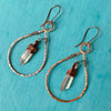 Quartz Earrings - Bronze Boho Hoops | Handmade by Blackbird & Sage