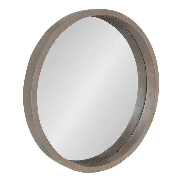 Hutton Round Wood Wall Mirror
