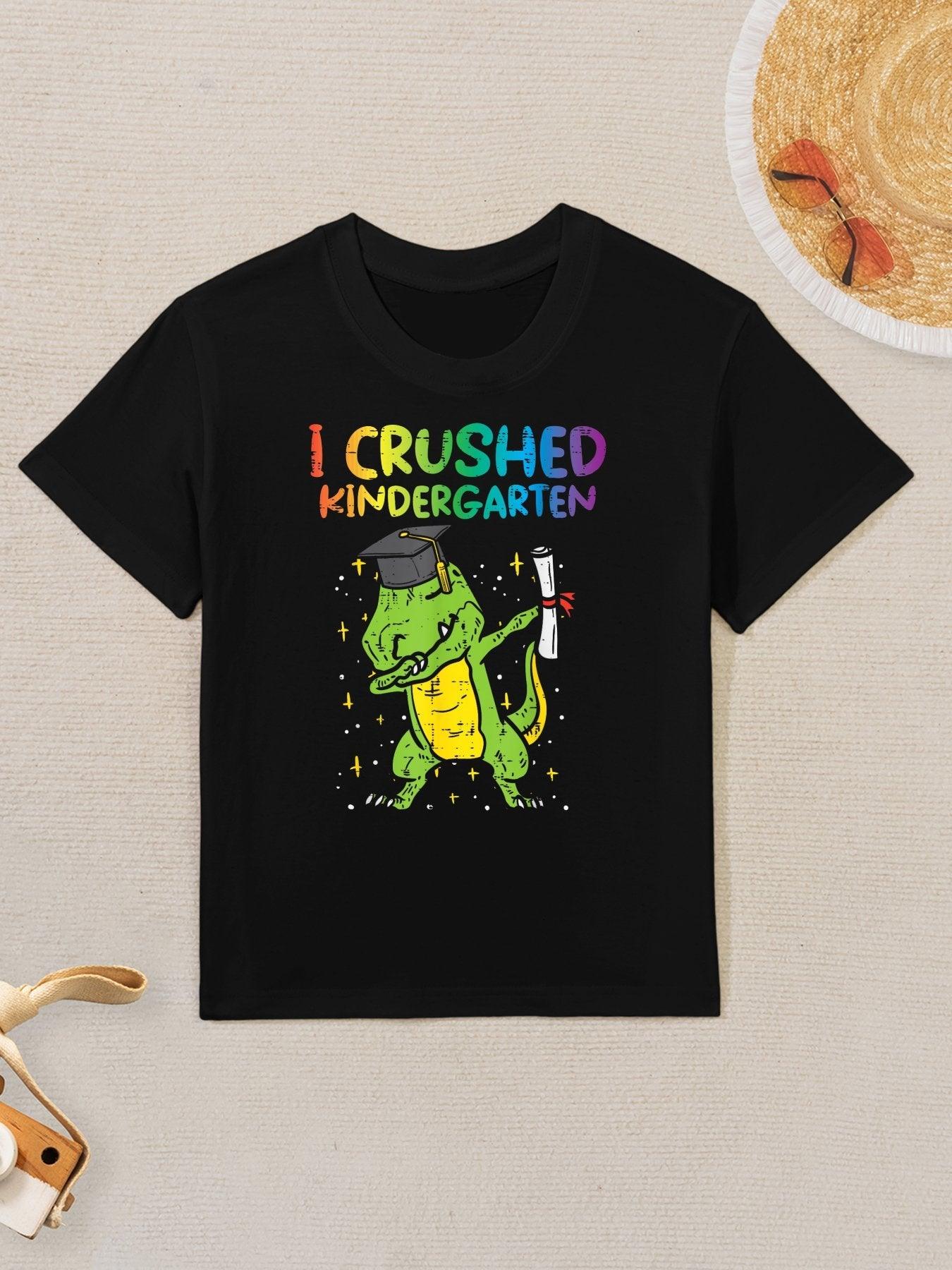 Trex Dab I Crushed Kindergarten Last Day Graduation Boy Kids Kids T-Shirt