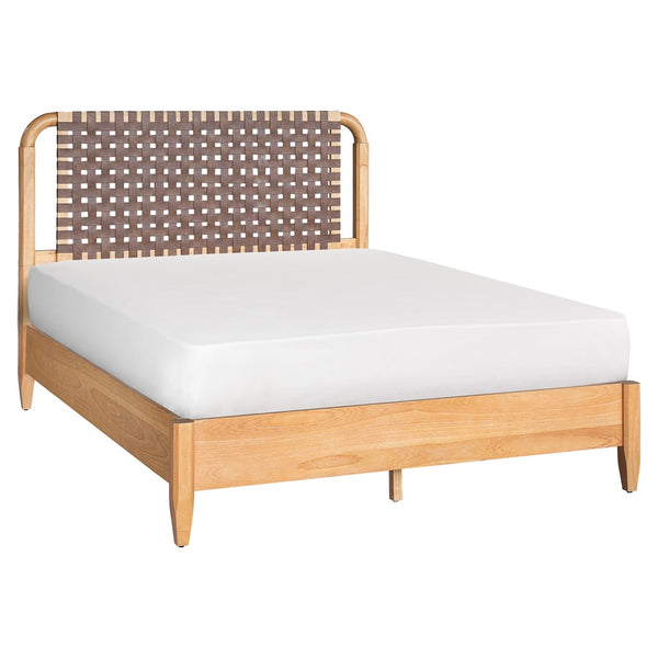 Jameson Woven Faux Leather Bed Queen - Natural