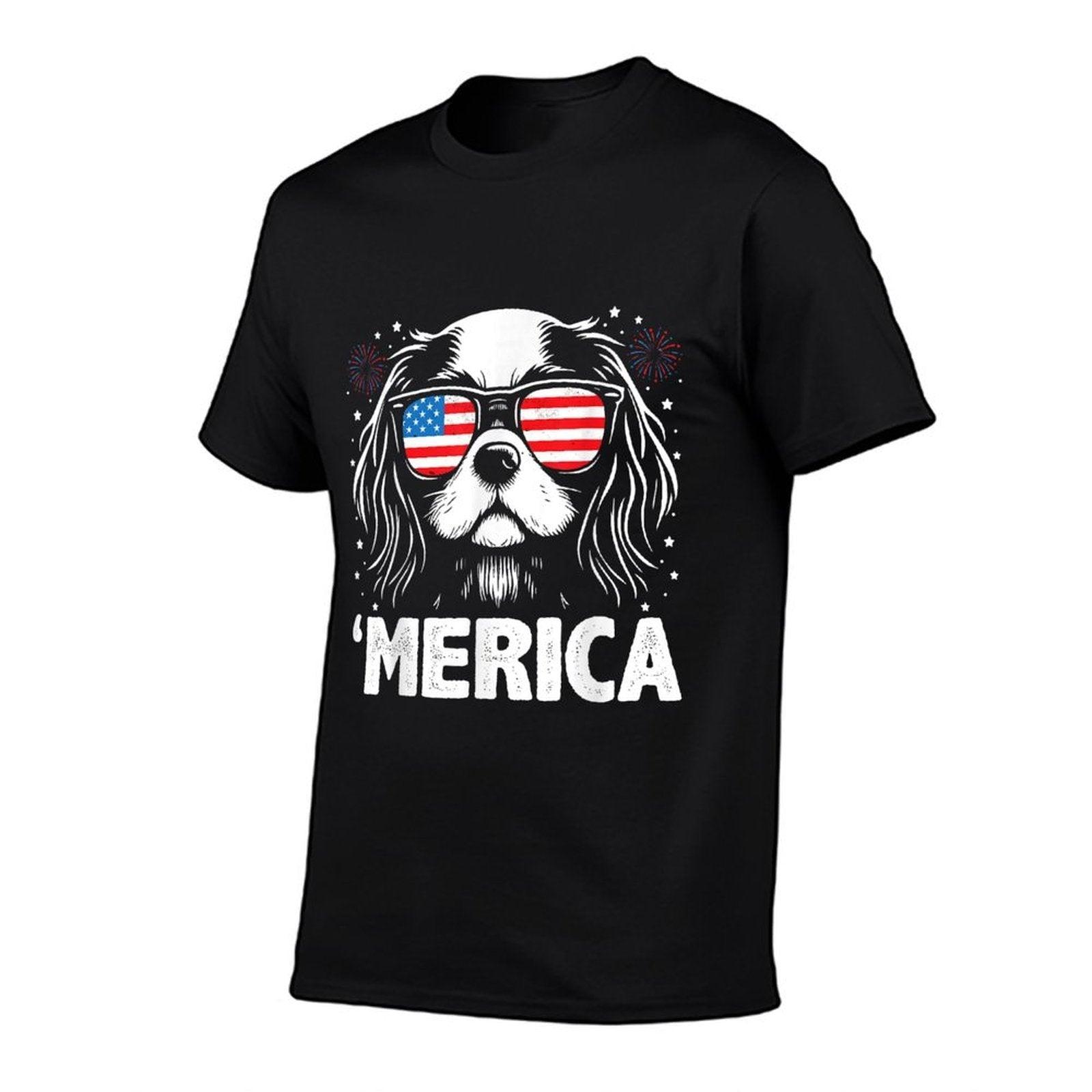 Cavalier King Charles 4th Of July Merica Patriotic Dog  Classic T-Shirt