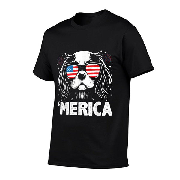 Cavalier King Charles 4th Of July Merica Patriotic Dog  Classic T-Shirt