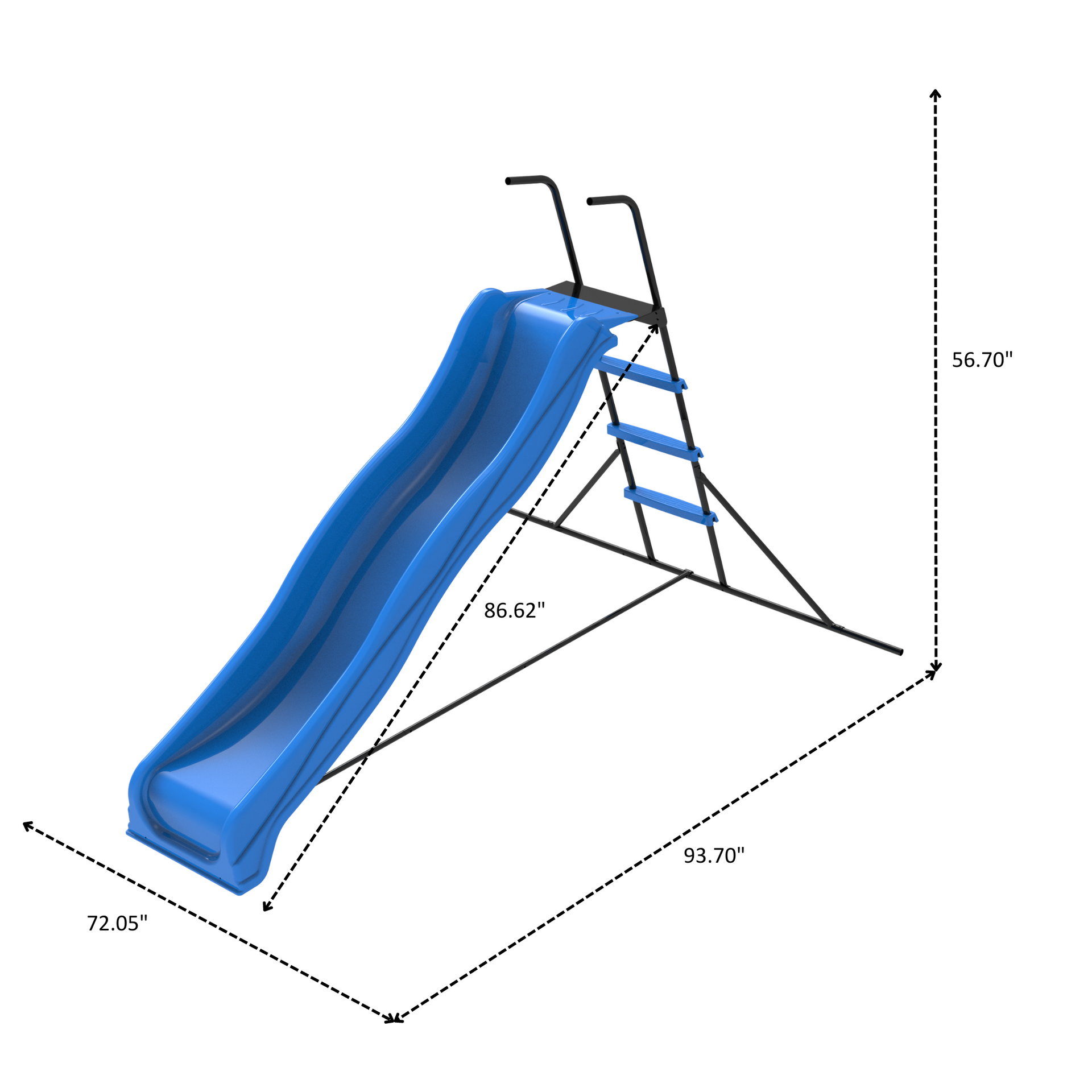 XSL003 2.2M kids plastic slide indoor Freestanding playground equipment children plastic slide kids indoor slide blue