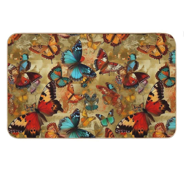 Embrace The Beauty of Bold Colors with Butterfly Prints Bath Mat