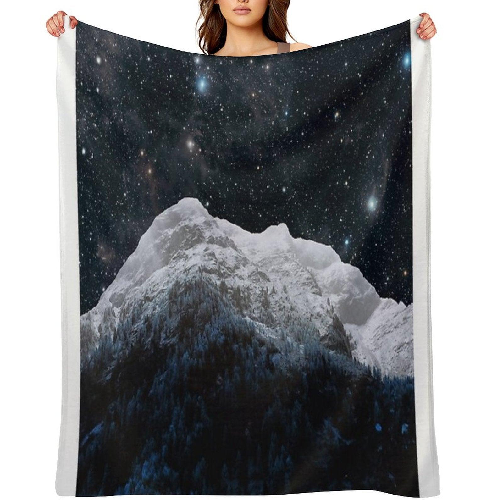 Mountains Attracts Galaxy Throw Blanket