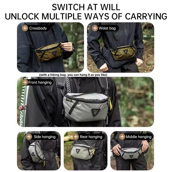 Hikeman waist bag, for outdoor sports, expands backpack, lightweight for travel/hiking.