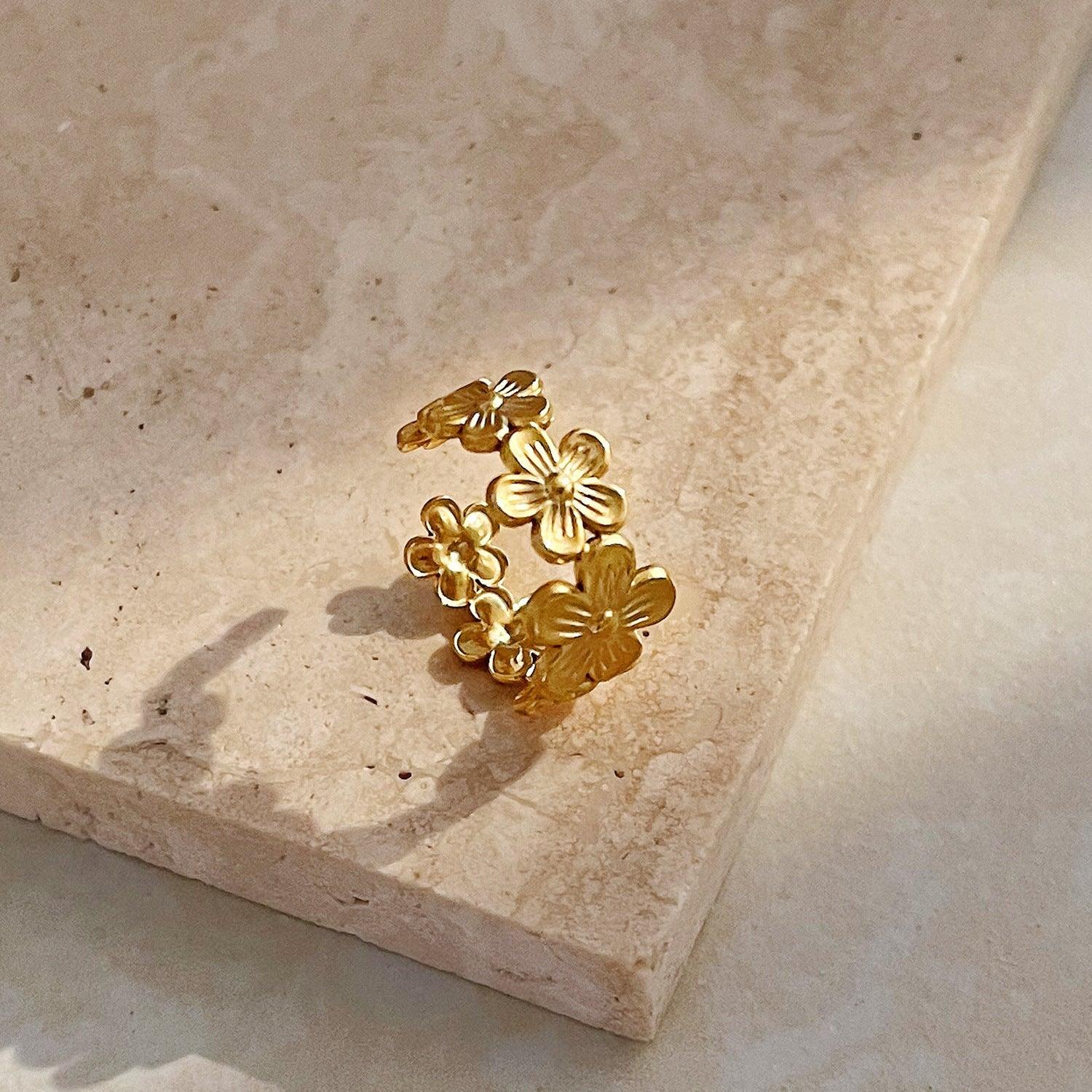 European and American Fashion INS Style Flower Ring Open Ring