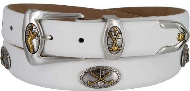 Bayside Genuine Full-Grain Cowhide Leather Designer Dress Golf Belt 1-1/8