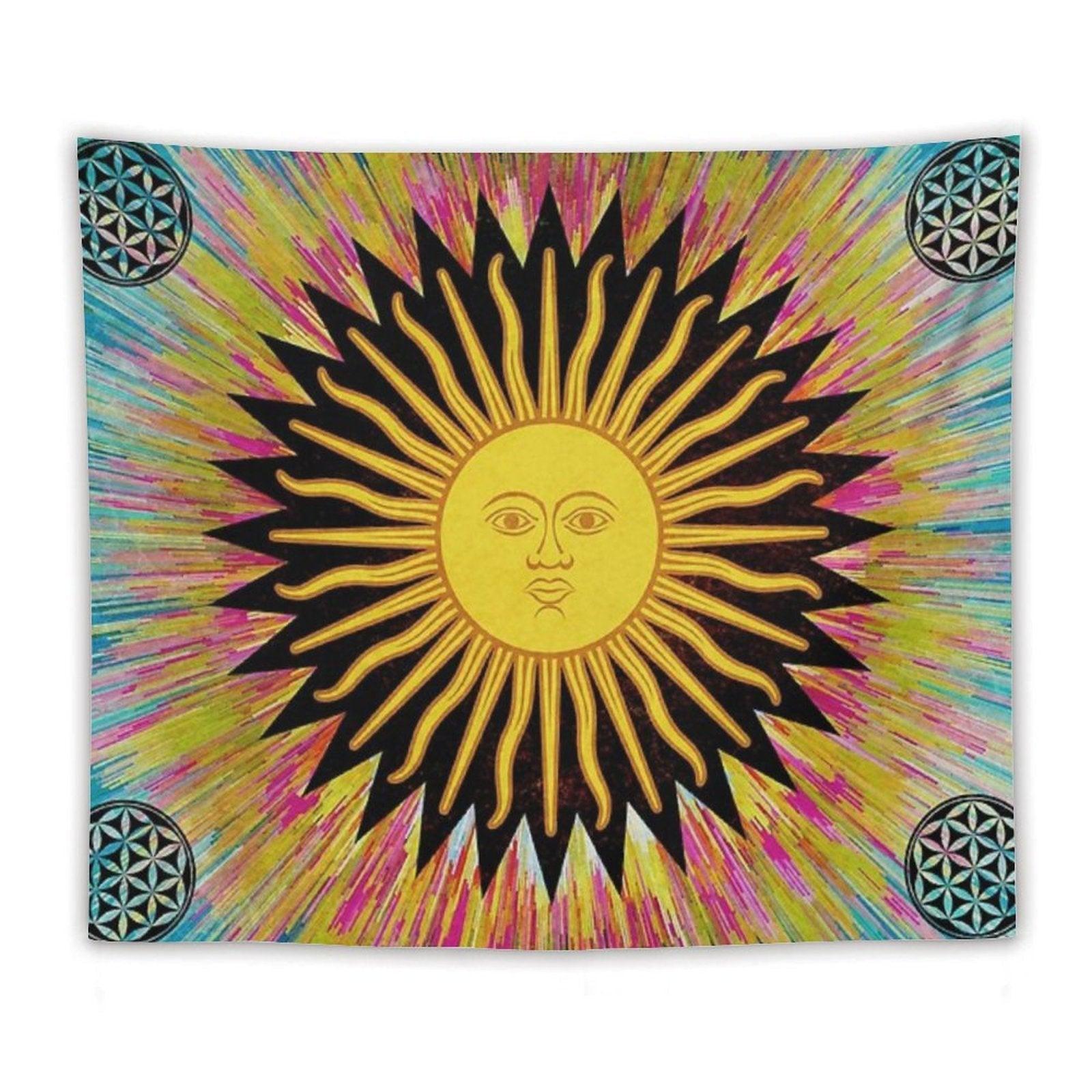Psychedelic Sun Star  Bohemian Zen Hippie Festival Tapestry