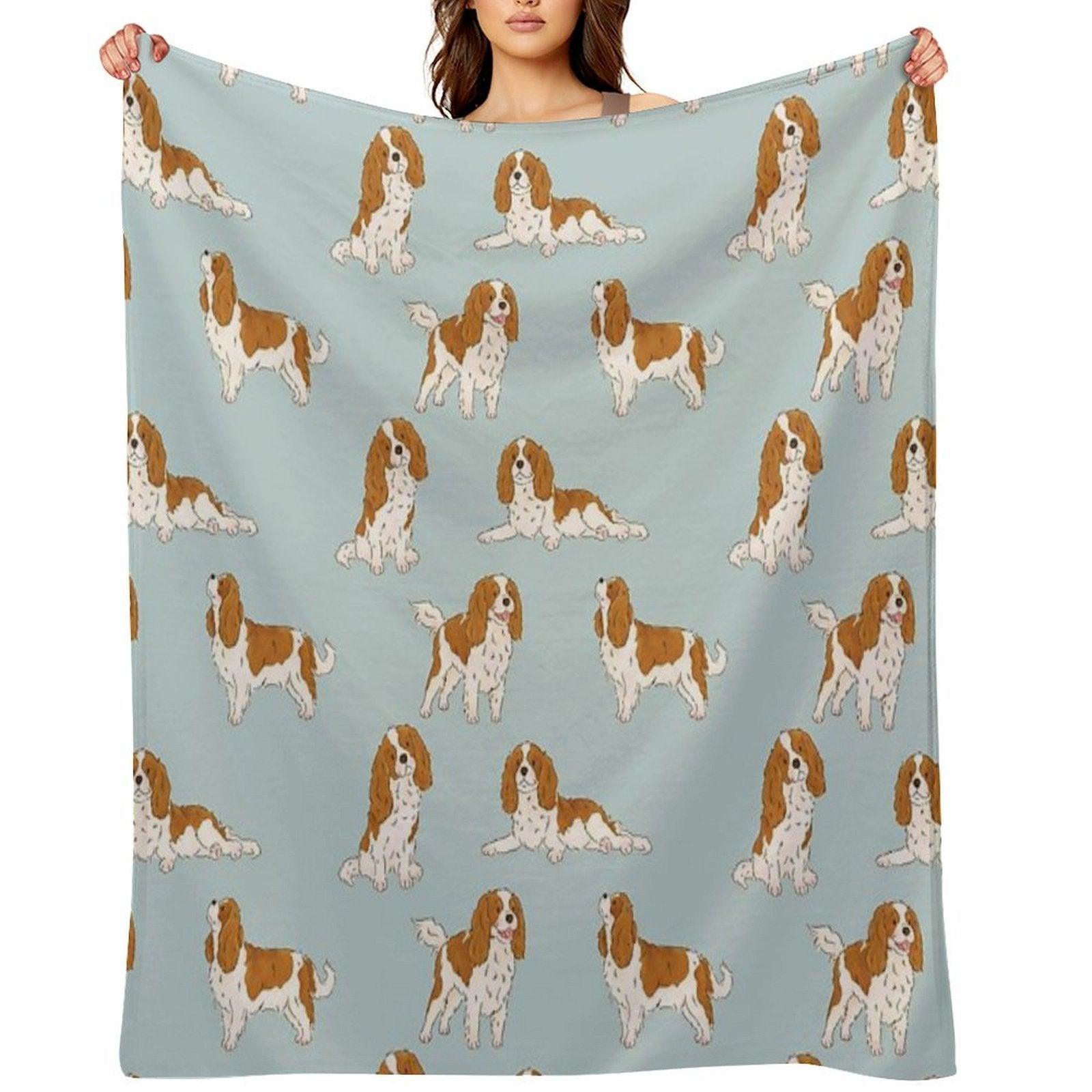 Blenheim Cavalier King Charles Spaniel Dog Throw Blanket