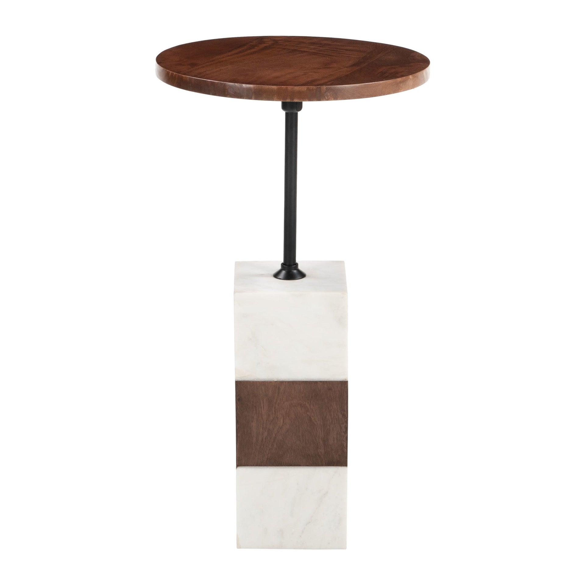 Stuk Side Table Brown & White
