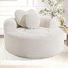 Round Sofa Bed with Memory Foam Sectional Couches for Living Room - Beige