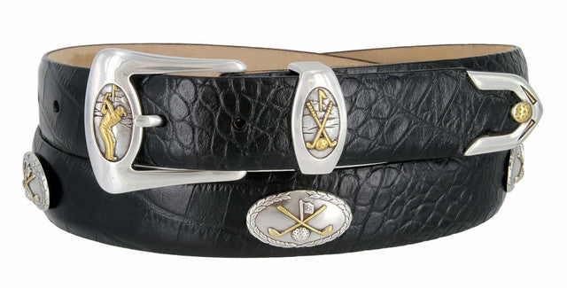 Bayside Genuine Full-Grain Cowhide Leather Designer Dress Golf Belt 1-1/8