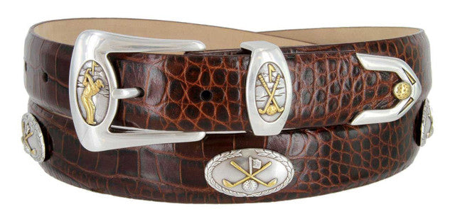 Bayside Genuine Full-Grain Cowhide Leather Designer Dress Golf Belt 1-1/8