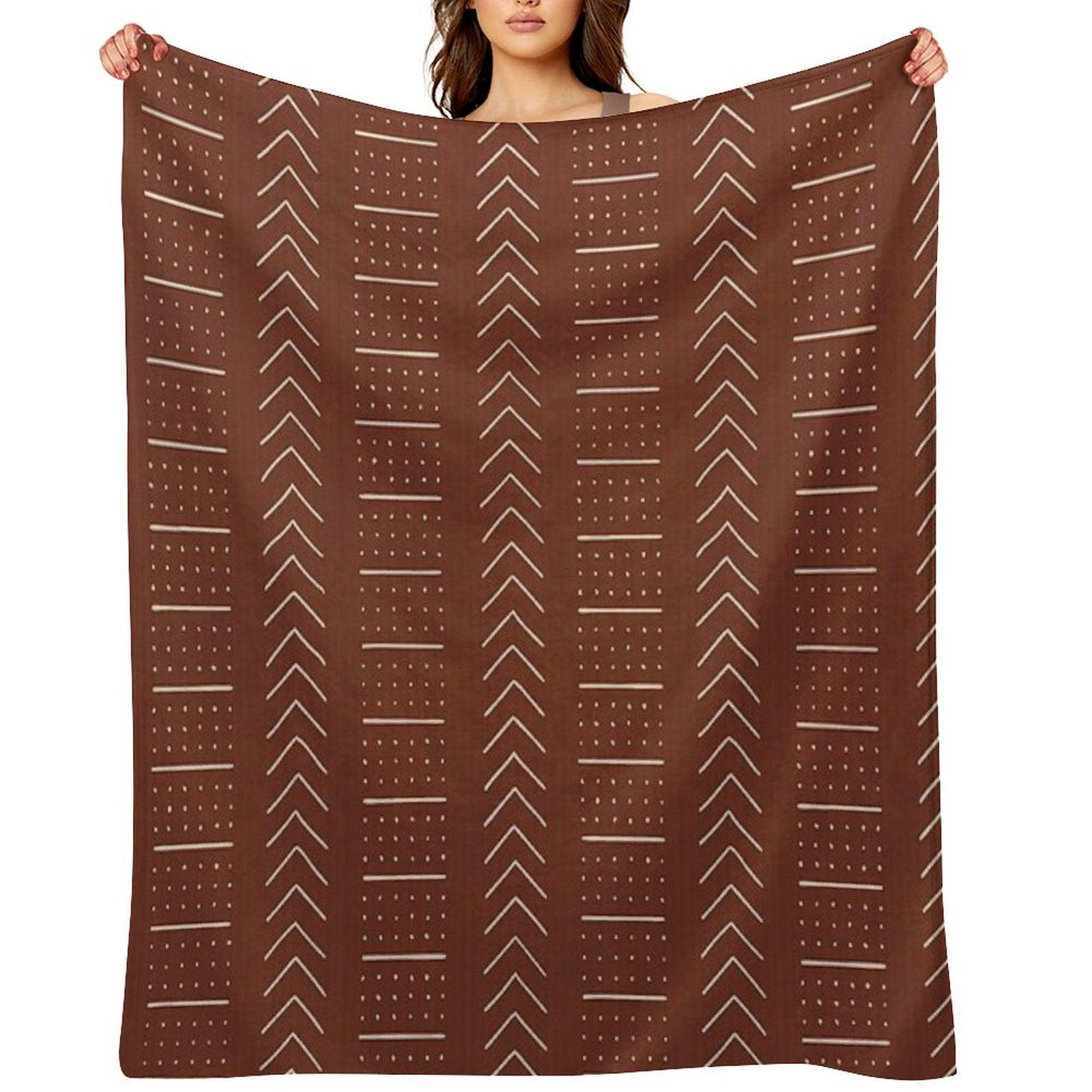 Rust Mud Cloth 1 Throw Blanket