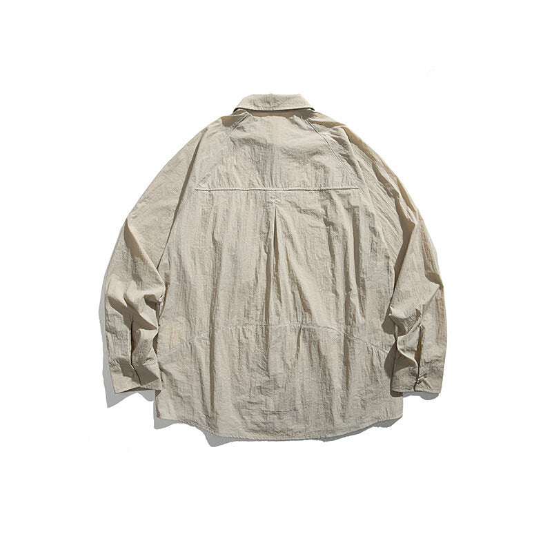 Casual sun protection long sleeved shirt jacket men's shirt