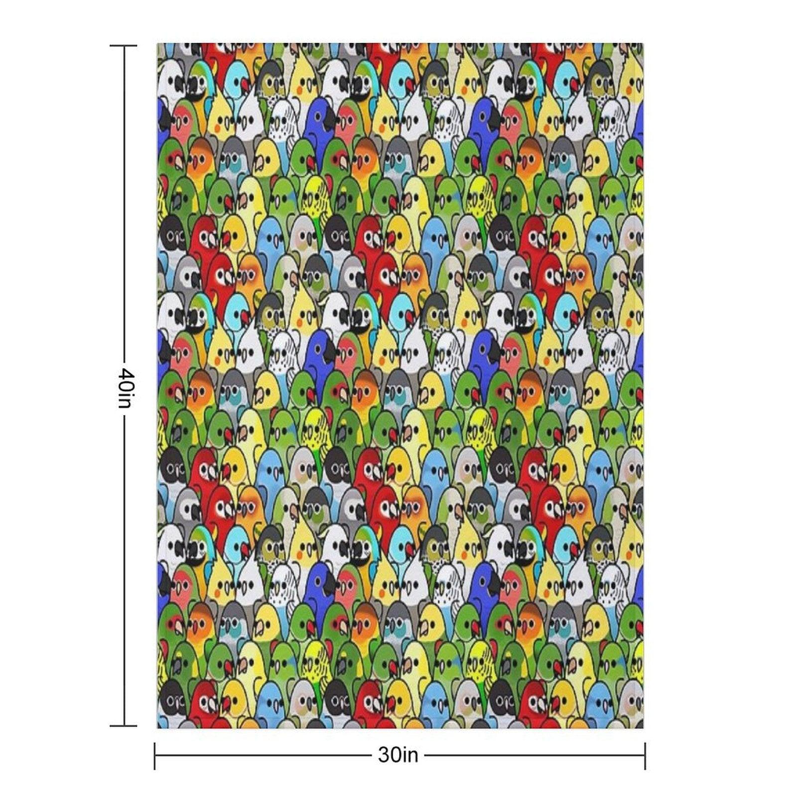Too Many Birds! Bird Squad Classic Throw Blanket