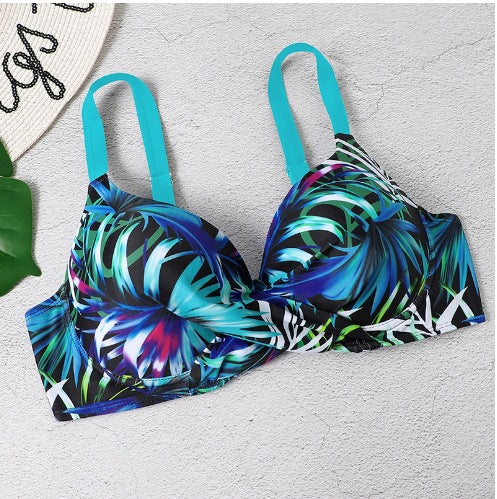 Gather floral swimsuits bikini swimsuits