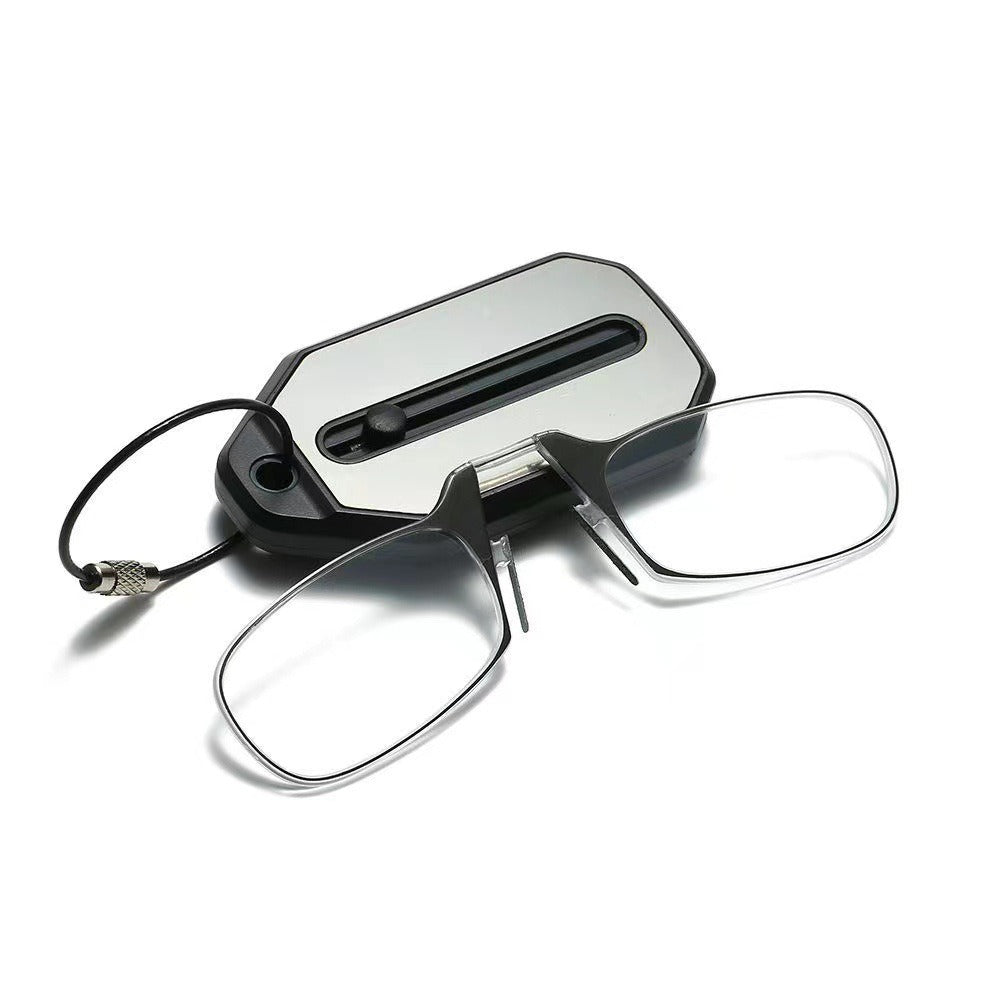 Nose clip presbyopic glasses keychain ultra lightweight carrying elderly glasses wallet glasses reading glasses
