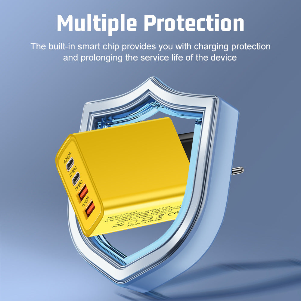 2.4A 2PD+2USB mobile phone charger charging head, American standard, European standard, British standard, travel charging head