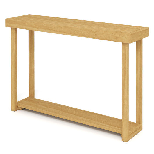 46 Inch Solid Wood Console Table 2-Tier Narrow Farmhouse Sofa Table