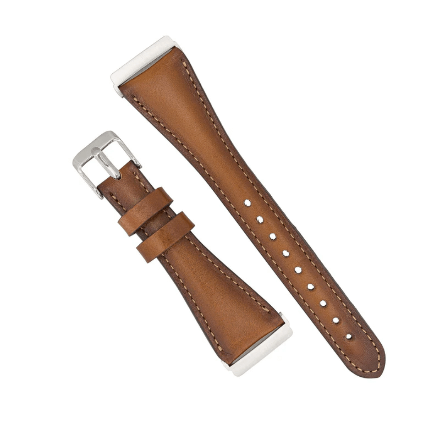 Classic Rich Caramel Brown Leather Apple Watch Band - Dallas