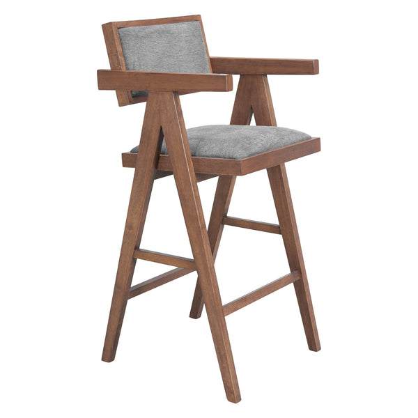 Delhi Barstool (Set of 2) Gray & Walnut