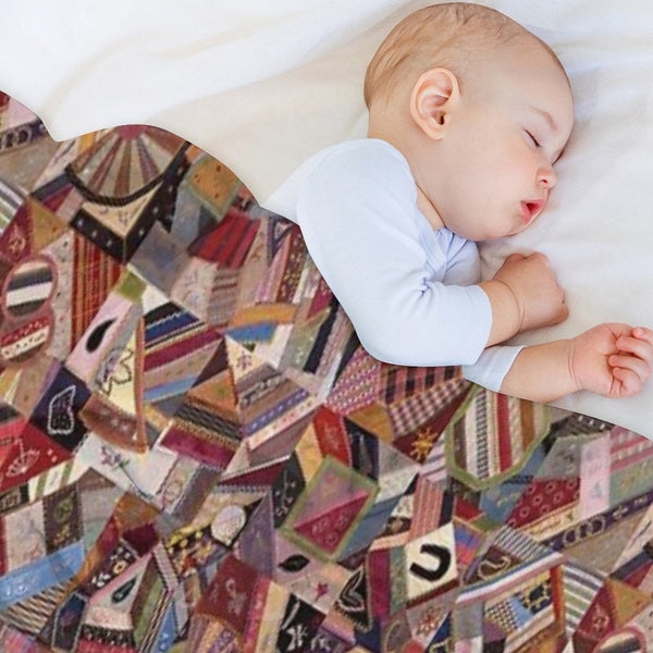 Patches of Joy A Crazy Quilt Design Stitching Together Memories A Crazy Quilt Design Compact Throw Blanket