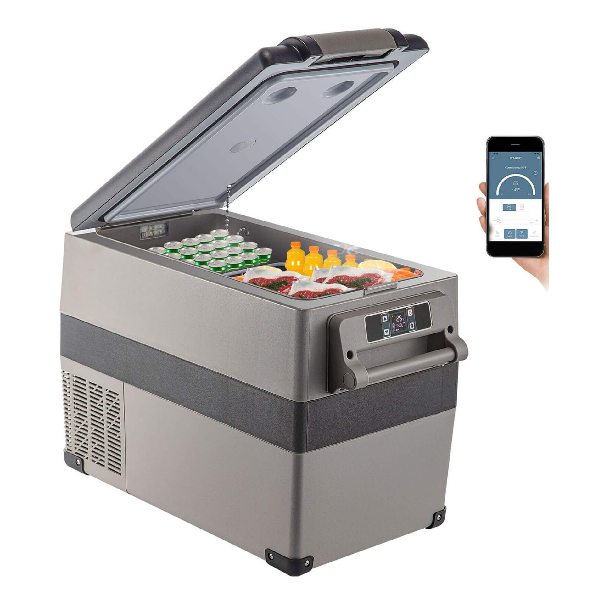 47.5QT Mini Portable Compact 12V Car Refrigerator Freezer Cooler, 45L (SAK68145)