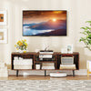47.5 Inches TV Stand for 55-Inch TV with Compartments and Metal Legs-Rustic Brown