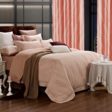 Dolce Mela Jacquard Damask Luxury Bedding Duvet Cover Set - Capri