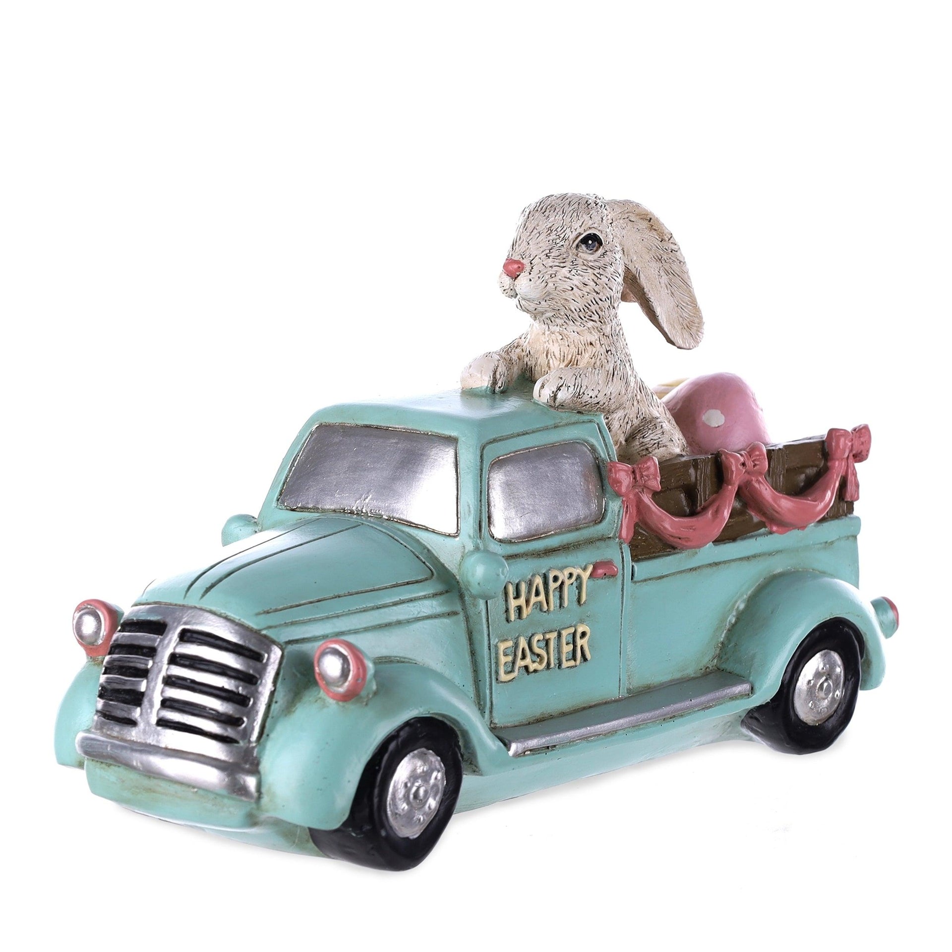 Charming Easter Bunny Cruisin' in a Car Decor 9.5