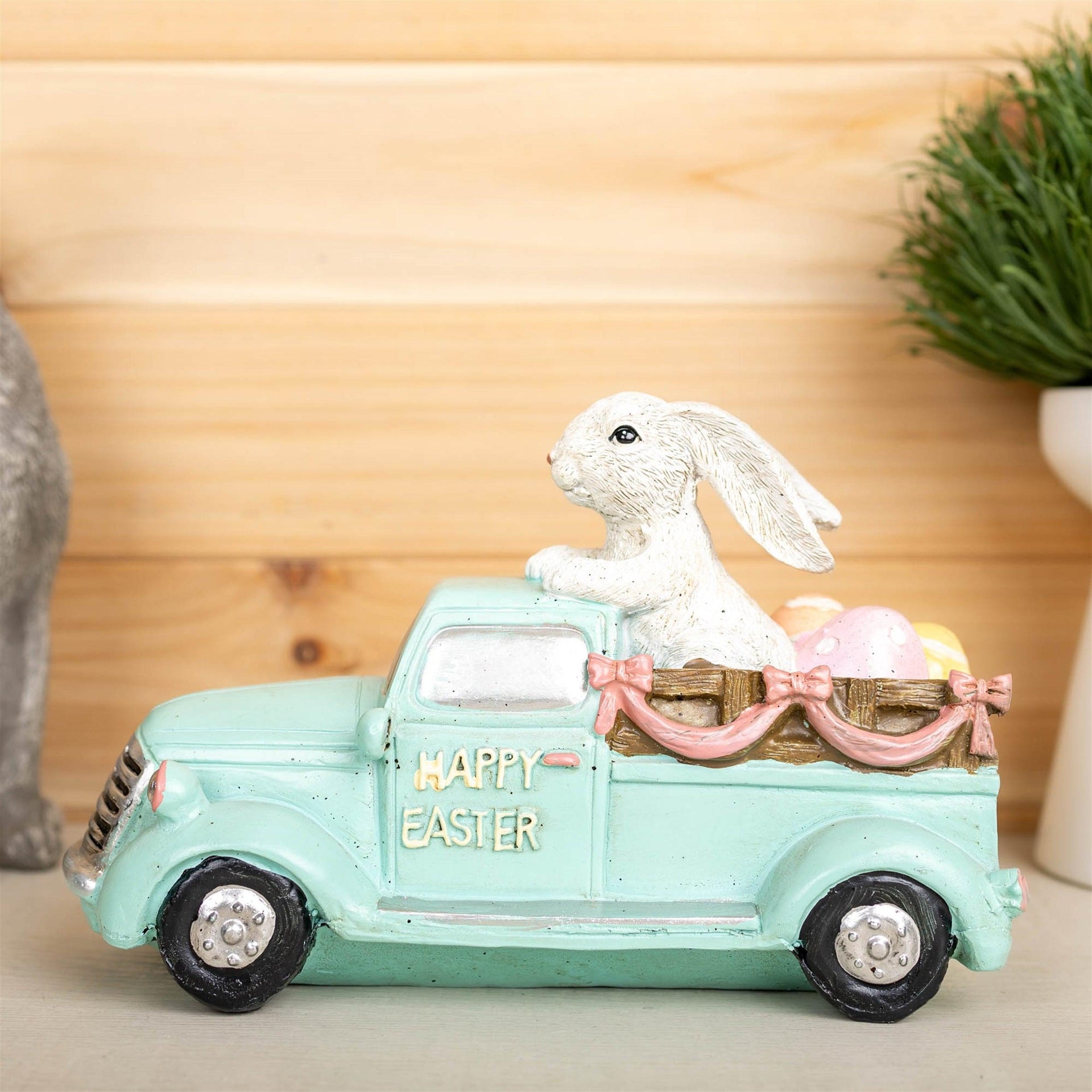 Charming Easter Bunny Cruisin' in a Car Decor 9.5