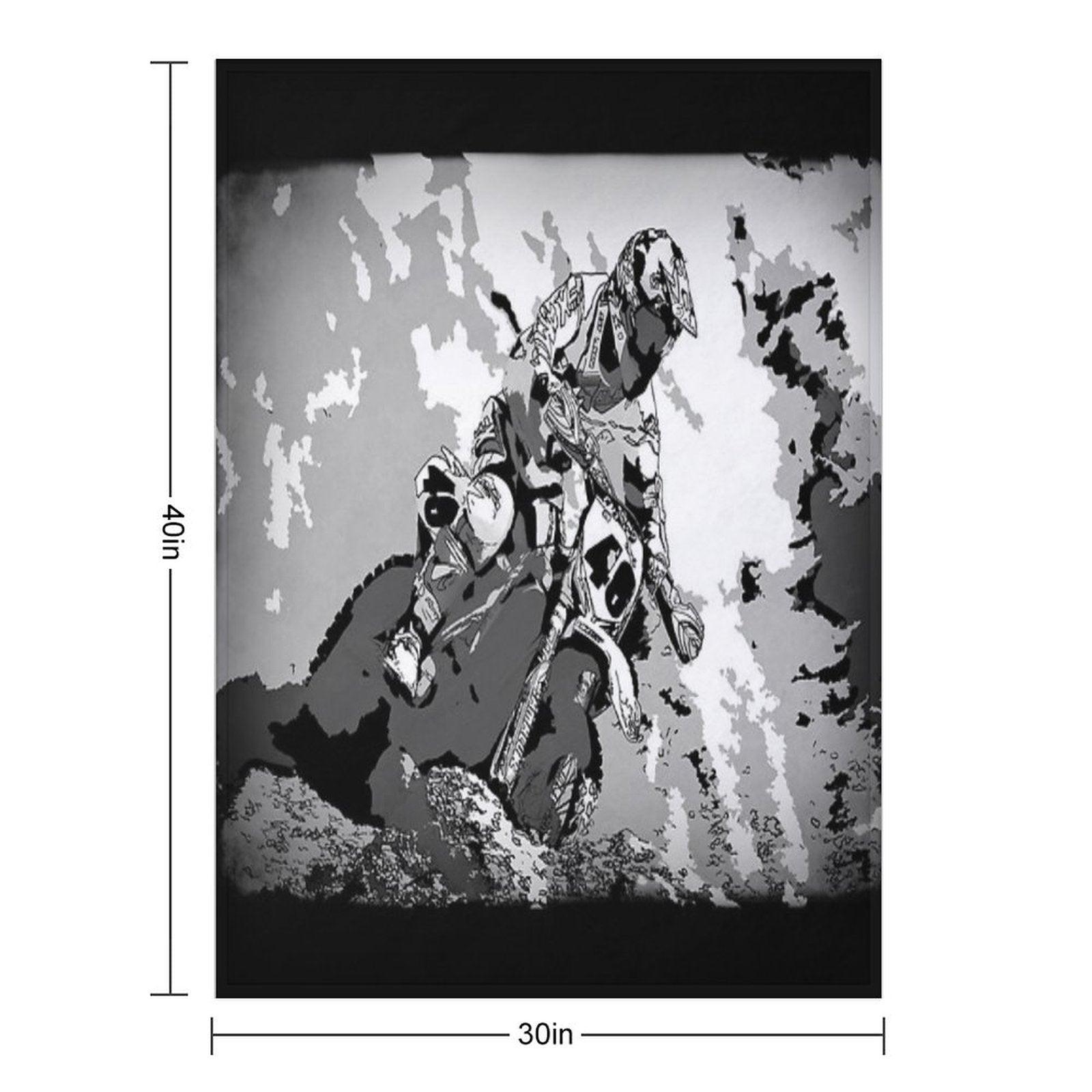 Motocross Dirt-Bike Championship Racer Throw Blanket
