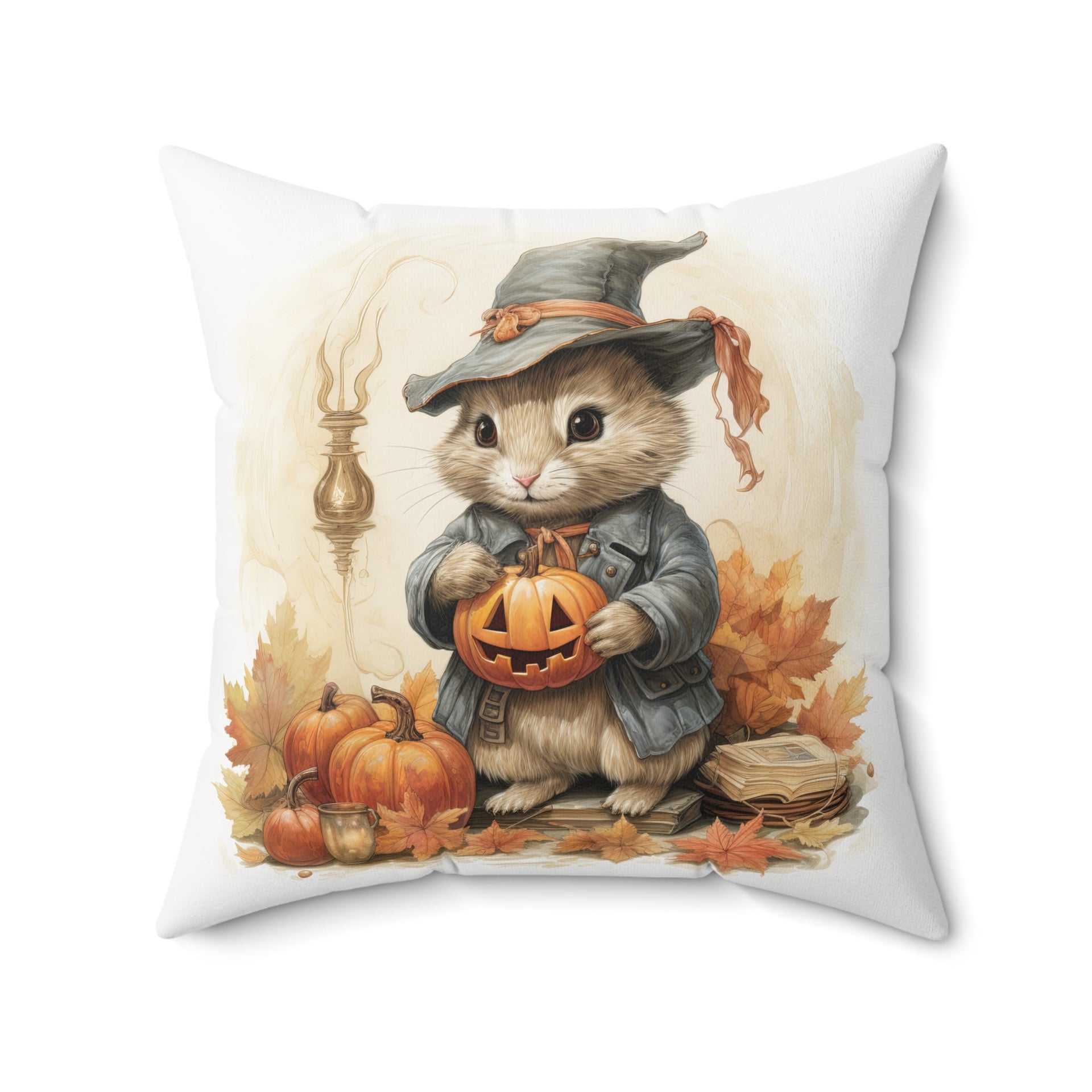 Microsuede Cushion / Fall & Halloween Art - Beatrix Potter Inspired Collection