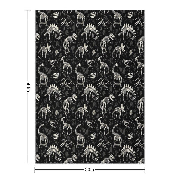 Excavated Dinosaur Fossils Throw Blanket