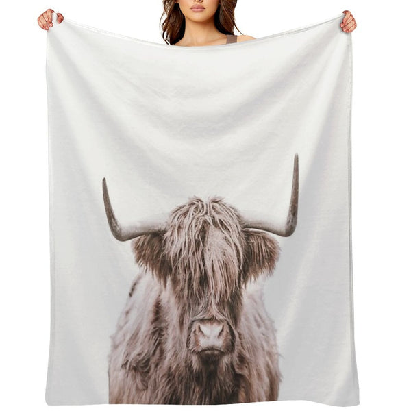 Highland Cow, Animal Wall Art Durable Throw Blanket