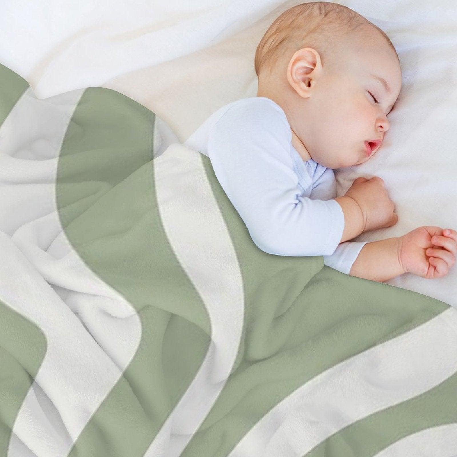 Liquid Swirl Abstract Pattern in Sage Green And Nearly White Throw Blanket