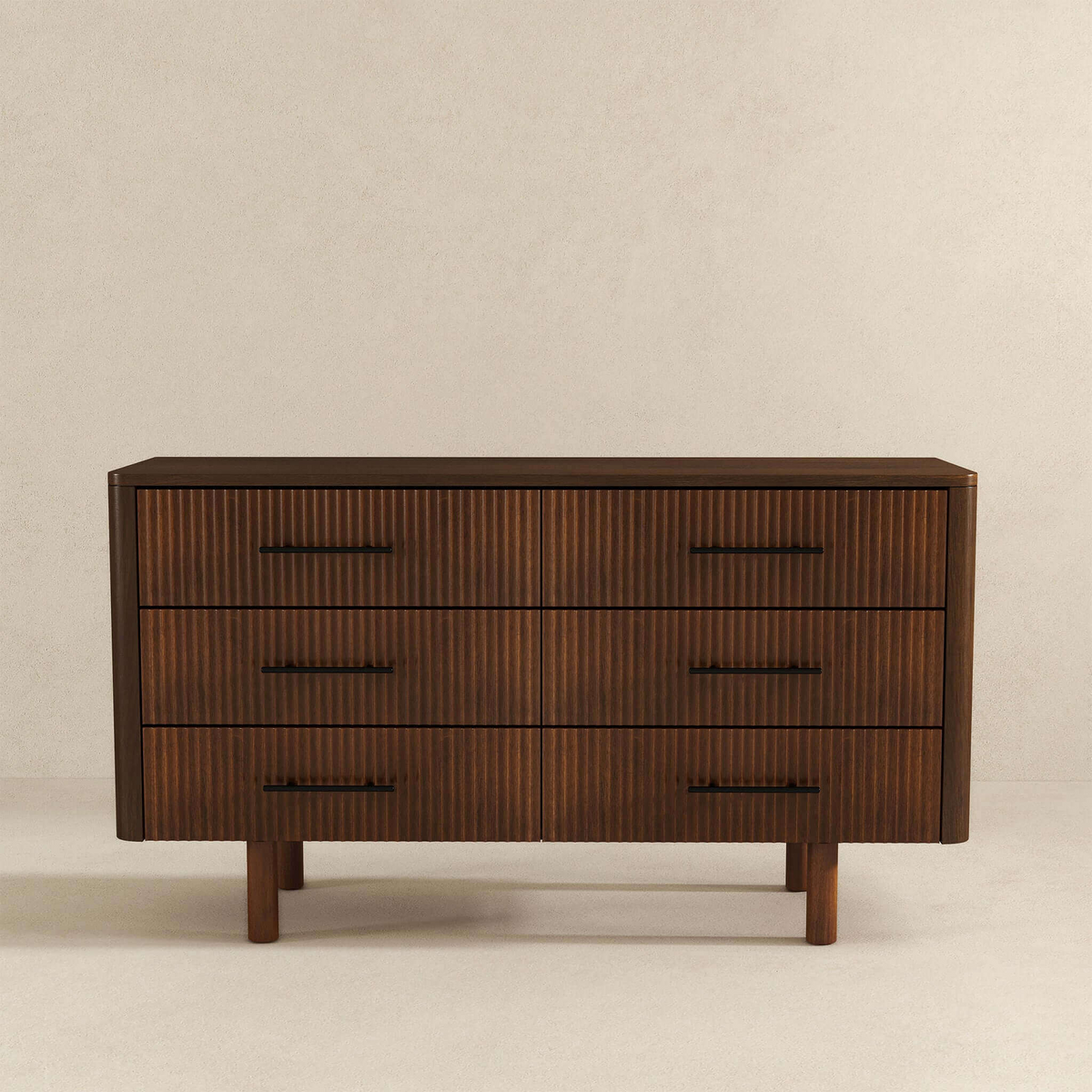 Logan Mid Century Modern Walnut Dresser