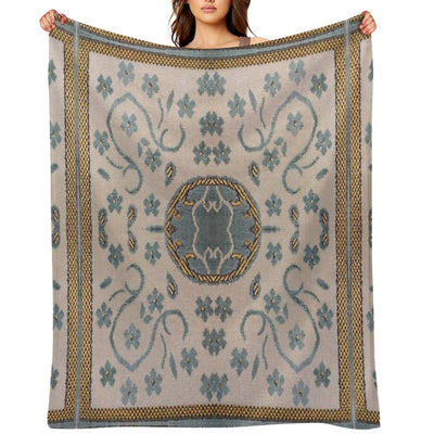 Arabian Rug Print Travel-friendly Throw Blanket