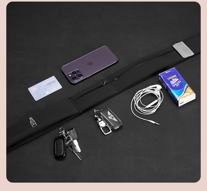 Sports waist bag for men and women, running phone bag, fitness waterproof multifunctional outdoor sweat proof invisible waist belt, close fitting
