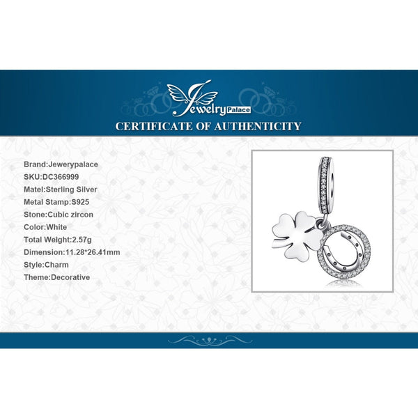 Jewelrypalace 100% 925 Sterling Silver Charms 4 Leaf Clover Charms Beads fit Bracelets Anniversary Gifts Fashion DIY Jewelry