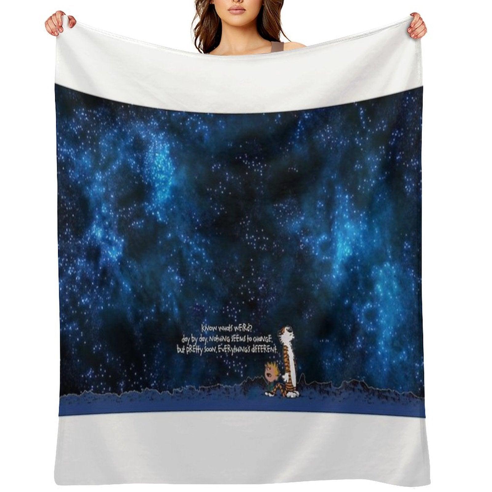 Calvin And Hobbs Space Throw Blanket