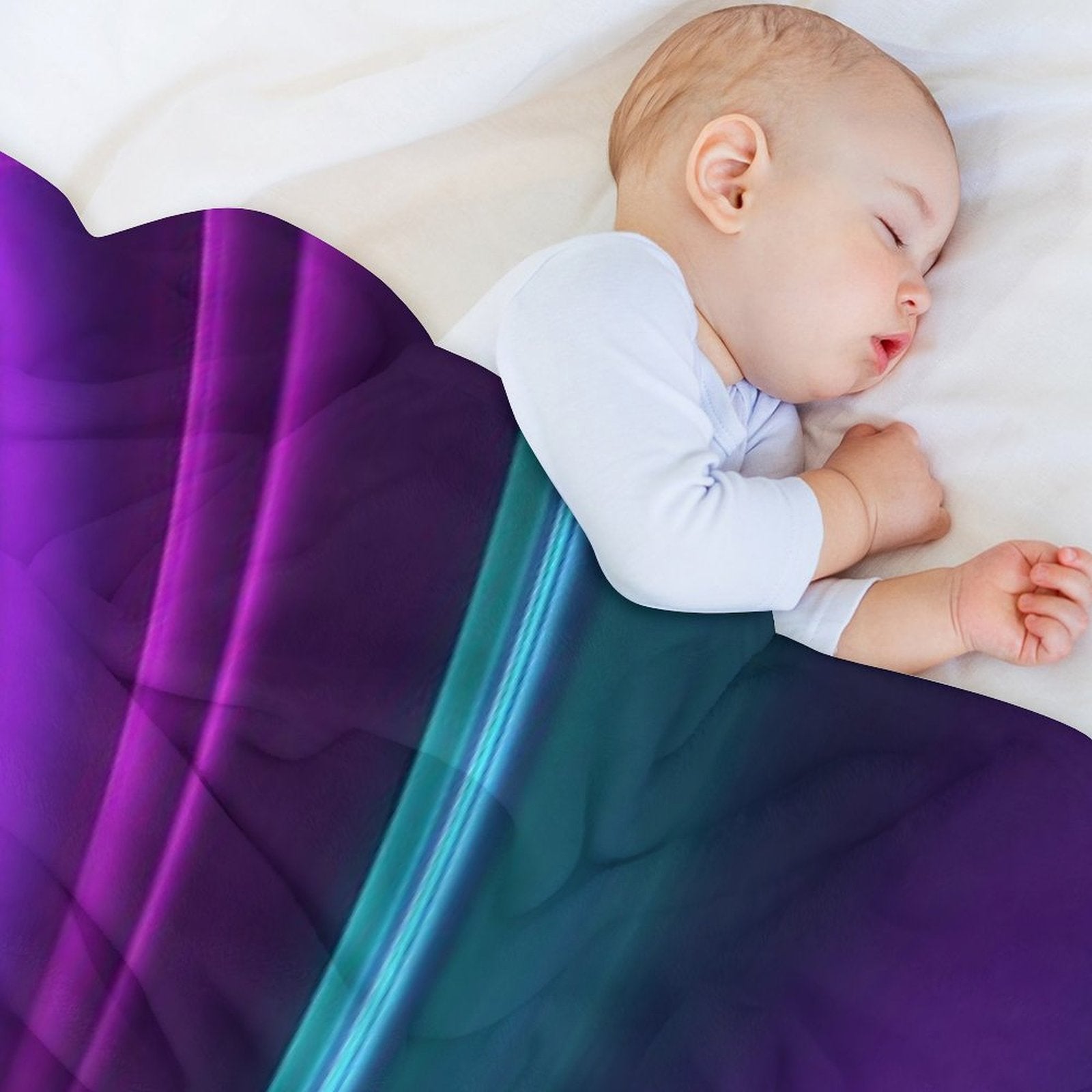 Purple Teal Swirl Sustainable Throw Blanket