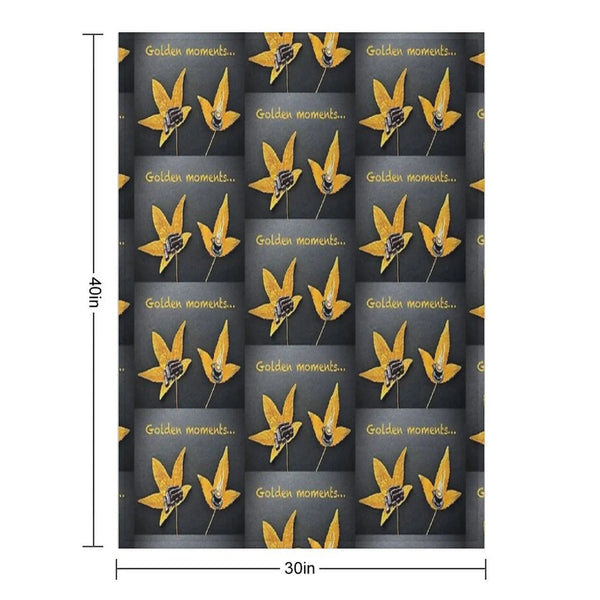 Golden Moments, Coffee And Cake Painting on Autumn Leaves Throw Blanket